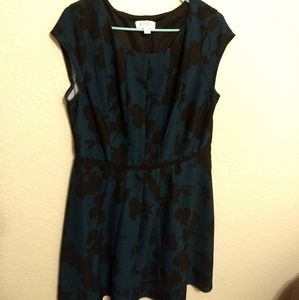 Elle Pullover Teal and Black Dress